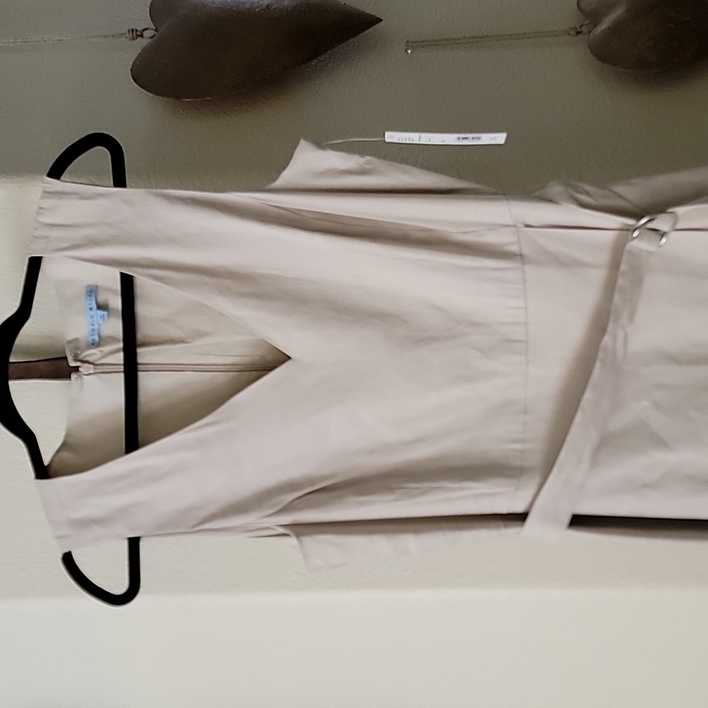 ANTONIO MELANI Natural Stretch Linen Eleanor Sleeveless Dress beige size 14 NWT - Picture 4 of 16